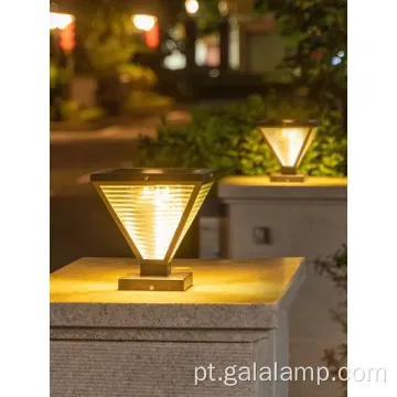 Luzes de coluna solar ao ar livre para pátios e passarelas